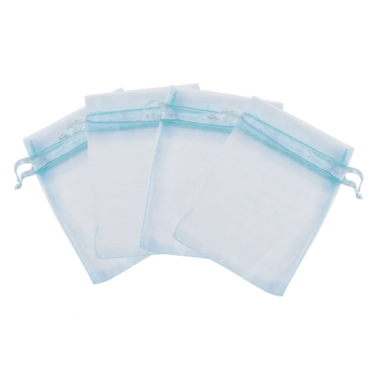 Organzaposer lyseblå, 7x9 cm. 10 stk.