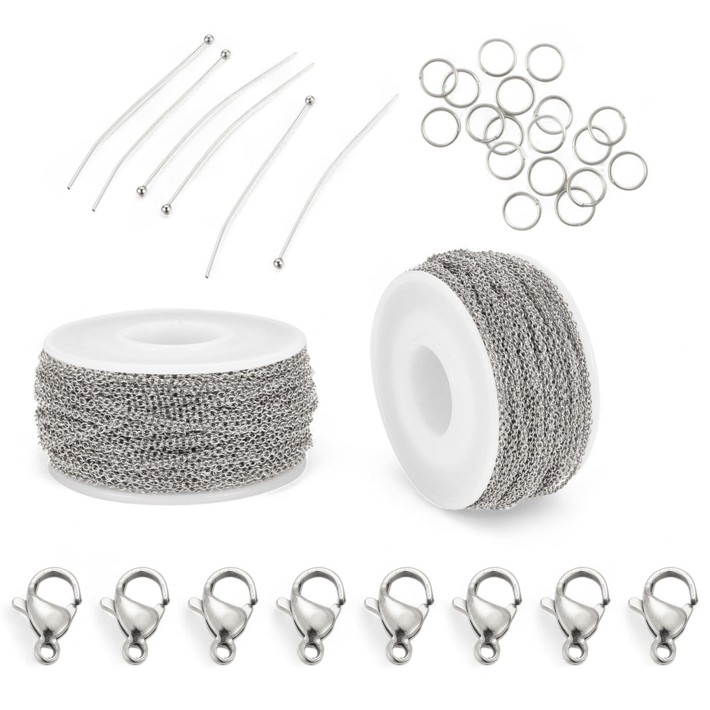 Halskæde DIY startpakke stål. Vandfast.