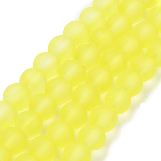 Jadeperler lysegul. 6 mm. Hel streng.