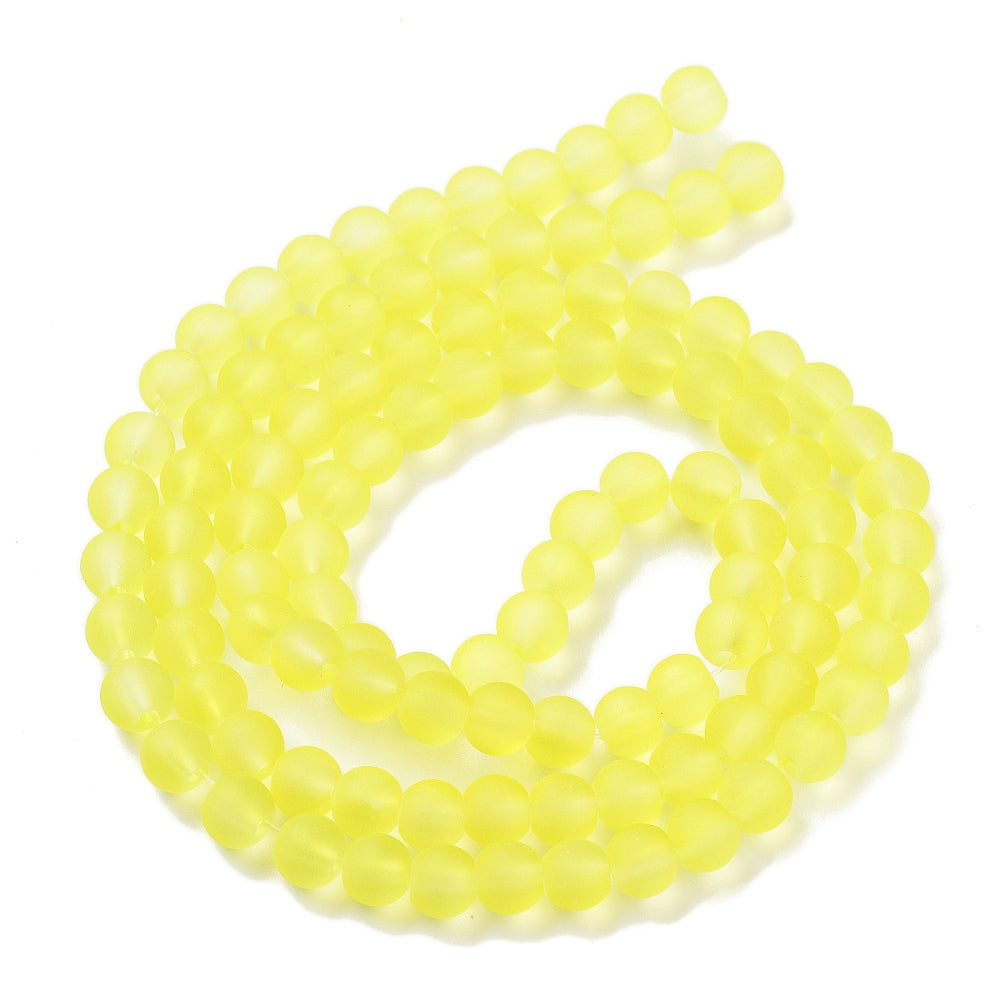 Jadeperler lysegul. 6 mm. Hel streng.