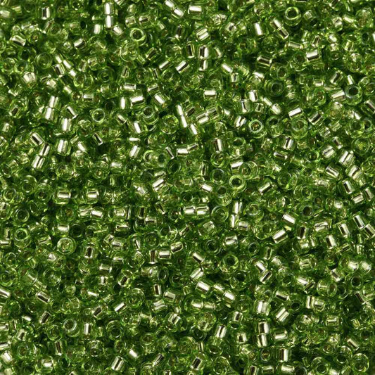Cylinder delica style 2x1 mm. Lys oliven