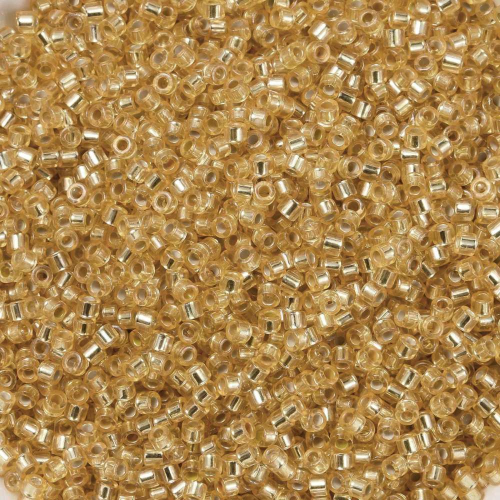 Cylinder delica style 2x1 mm. Gylden