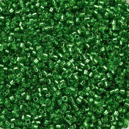 Cylinder delica style 2x1 mm. Grøn