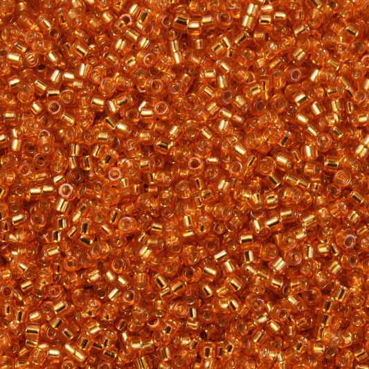 Cylinder delica style 2x1 mm. Orange.