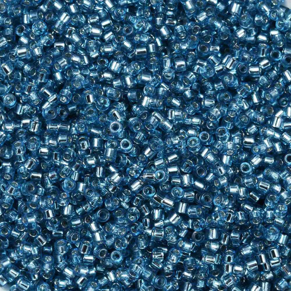 Cylinder delica style 2x1 mm. Stålblå
