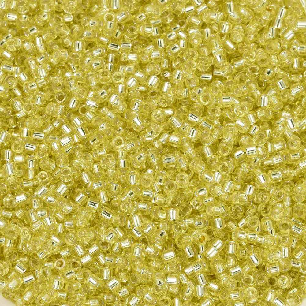 Cylinder delica style 2x1 mm. Lys gul