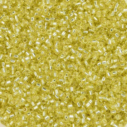 Cylinder delica style 2x1 mm. Lys gul