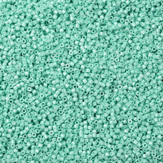 Cylinder delica style 2x1 mm. Mintgrøn