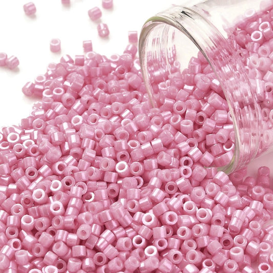 Cylinder delica style 2x1 mm. Flamingo