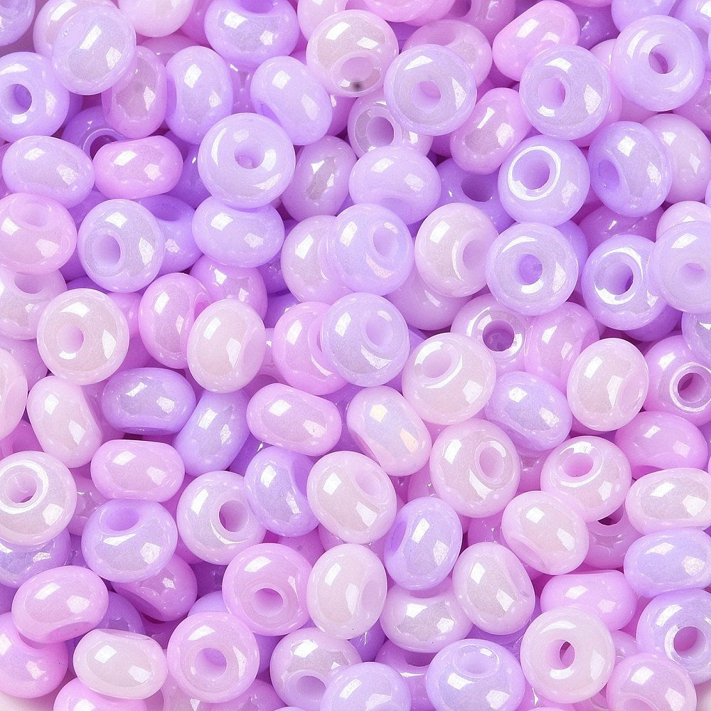 Glasrondeller 5x3 mm. Violette toner.