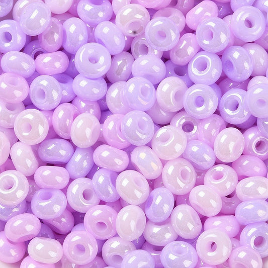 Glasrondeller 5x3 mm. Violette toner.