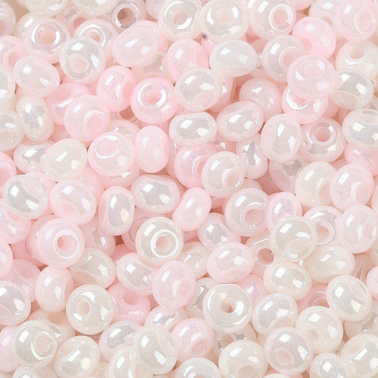 Glasrondeller 5x3 mm. Rosa toner.