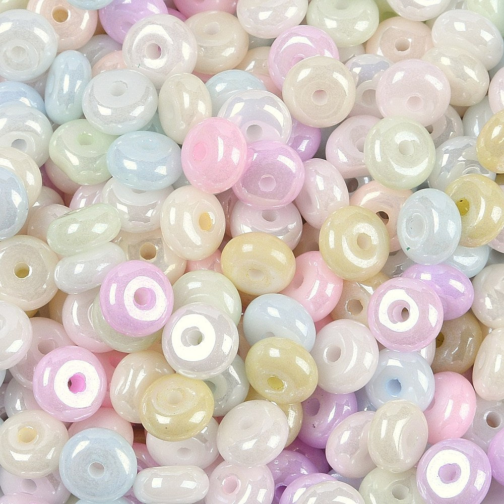 Glasrondeller 5x3 mm. Pastel mix toner.