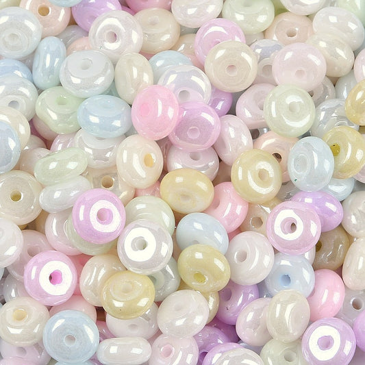 Glasrondeller 5x3 mm. Pastel mix toner.