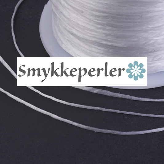 Smykkeelastik klar 0,8 mm. 10 m. flad.